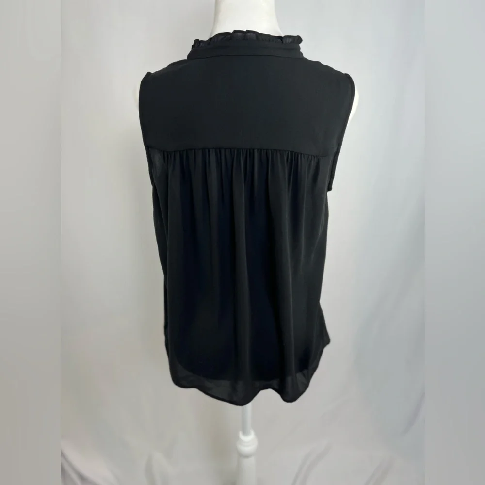 NEW / J.Crew Sleeveless button-front ruffleneck popover - Picture 2 of 3